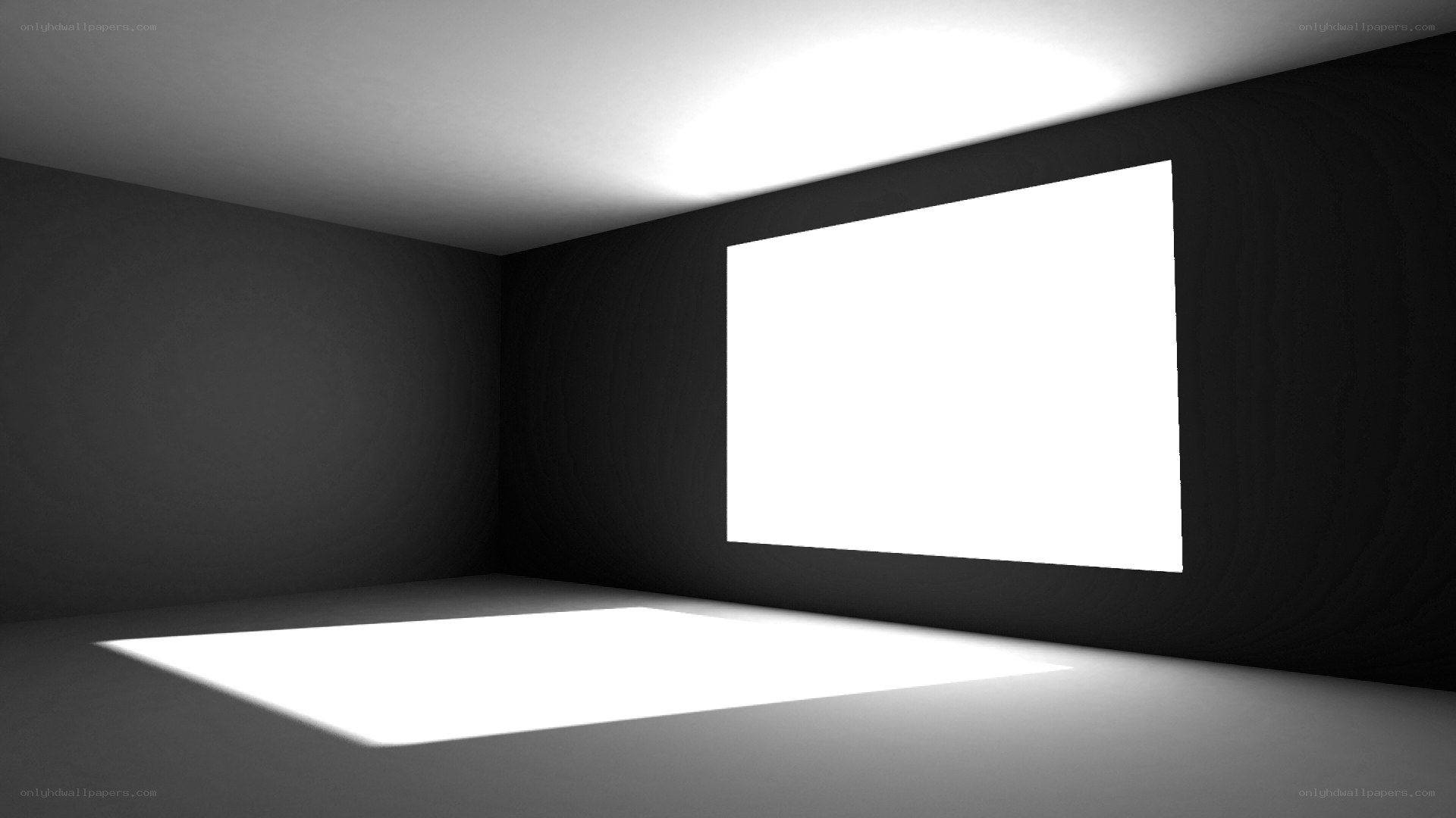 Empty room with bright light