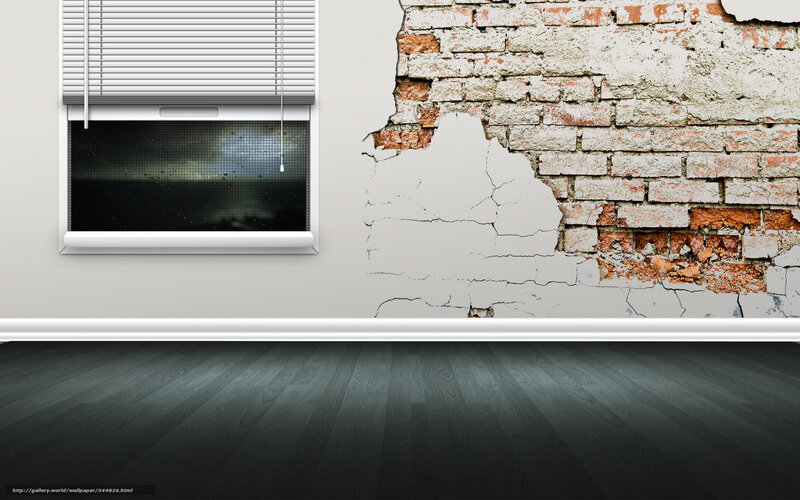 Empty room with broken wall