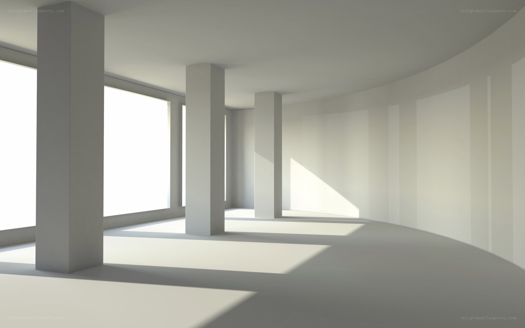 Empty room with columns