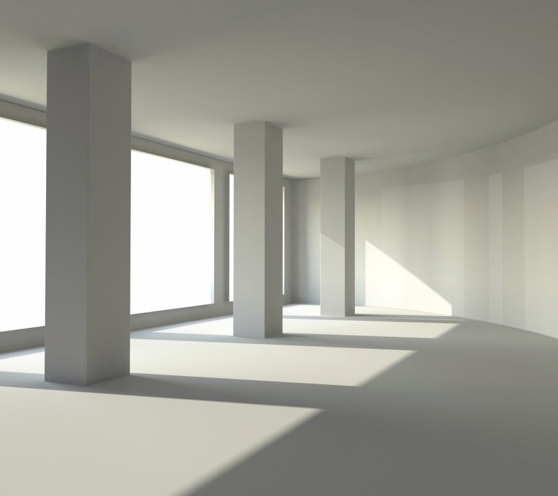 Empty room with columns