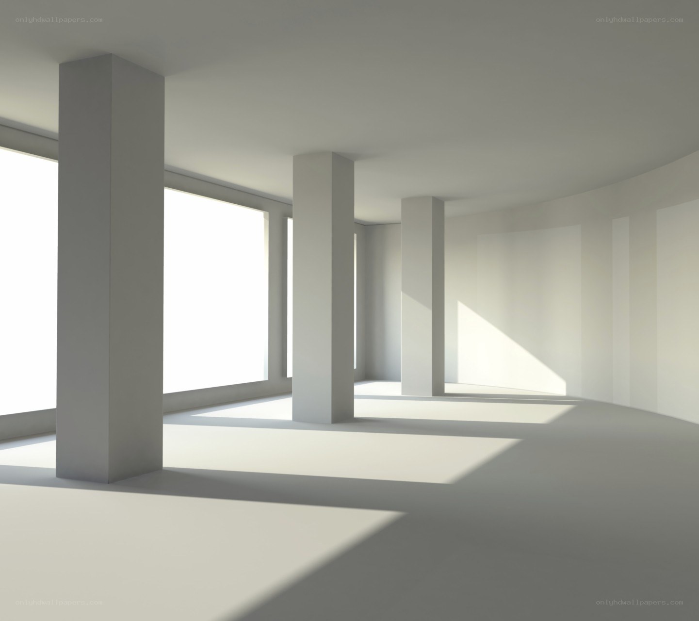 Empty room with columns