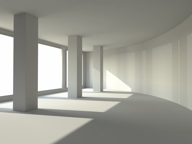 Empty room with columns