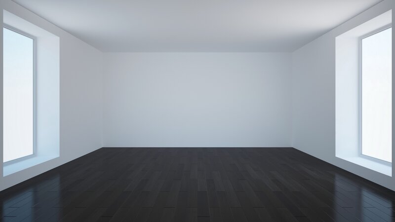 Empty Room with Dark Floor — White