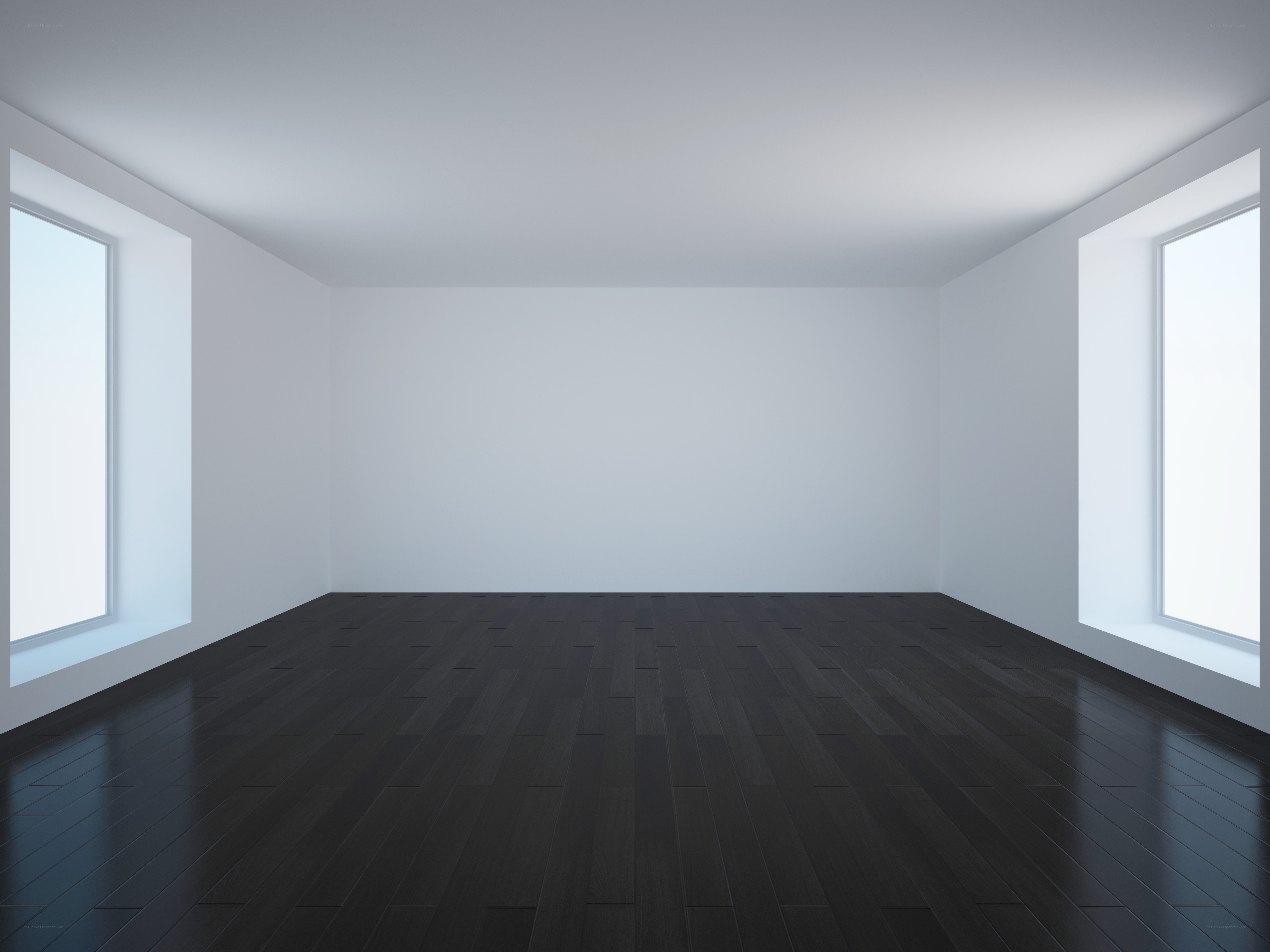 empty room with dark floor