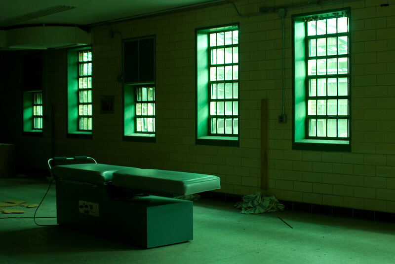 Empty room with examination table