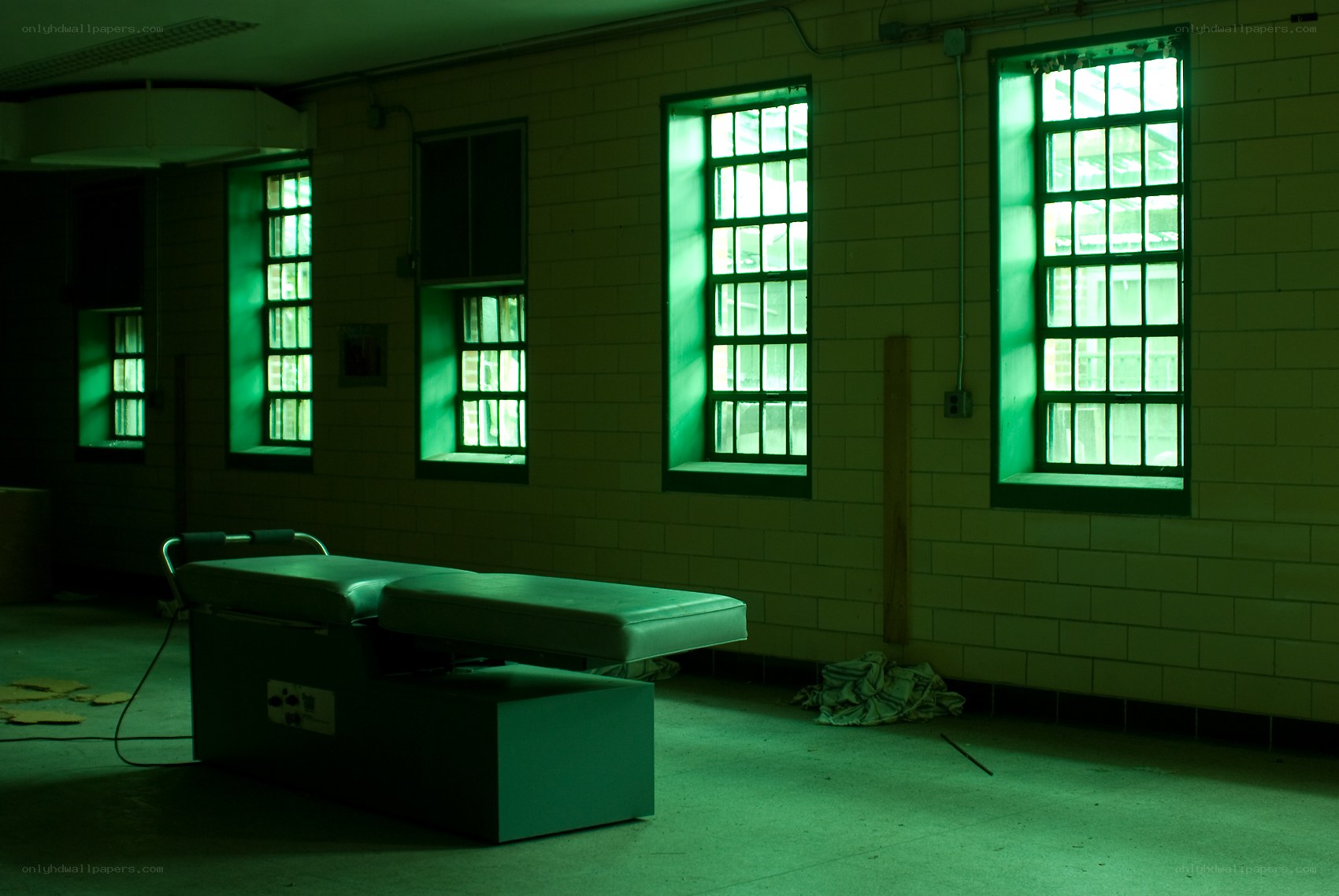 Empty room with examination table