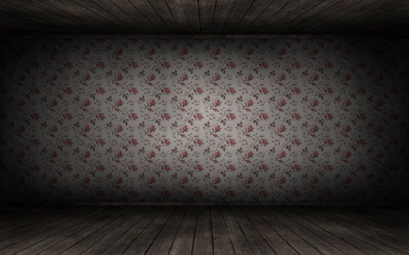 empty room with floral wallpaper