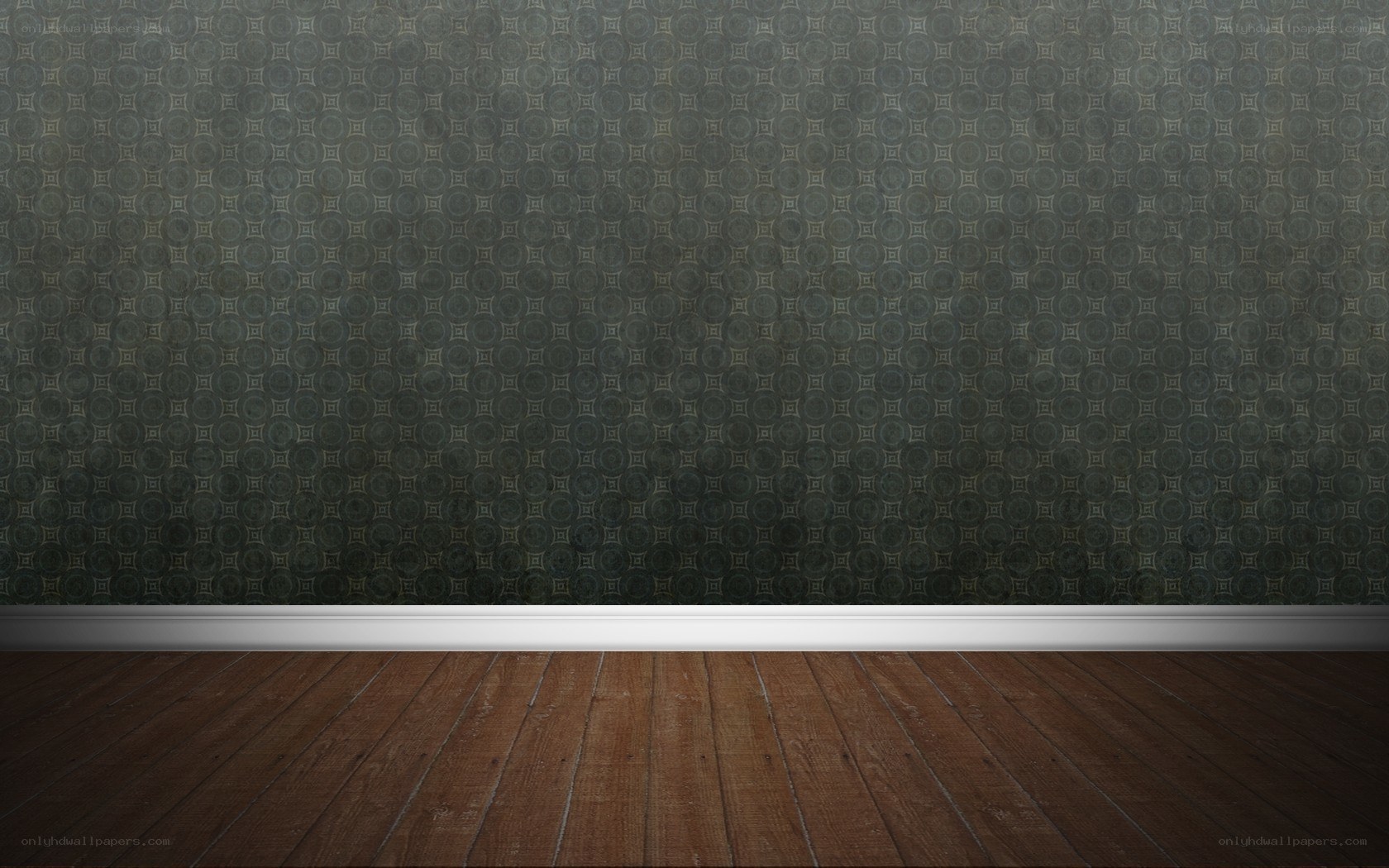 empty room with patterned wall