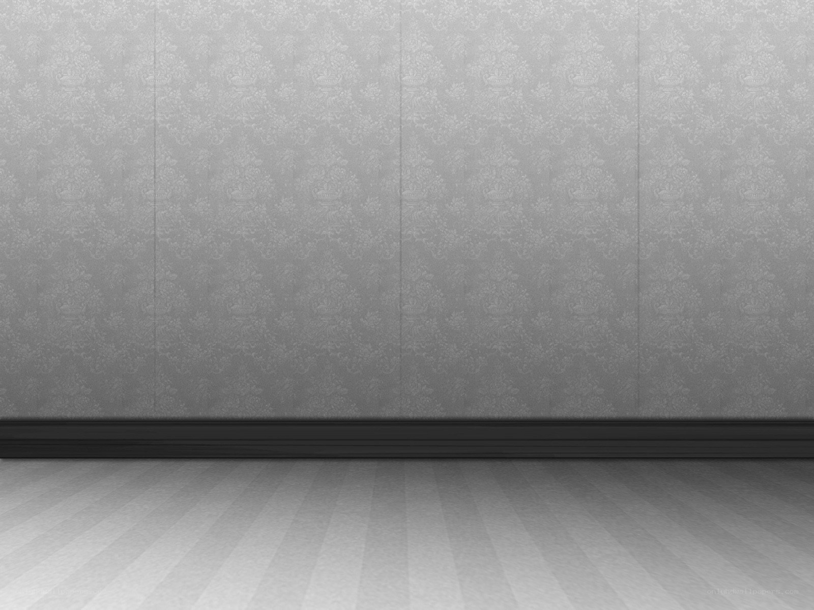 empty room with patterned wallpaper