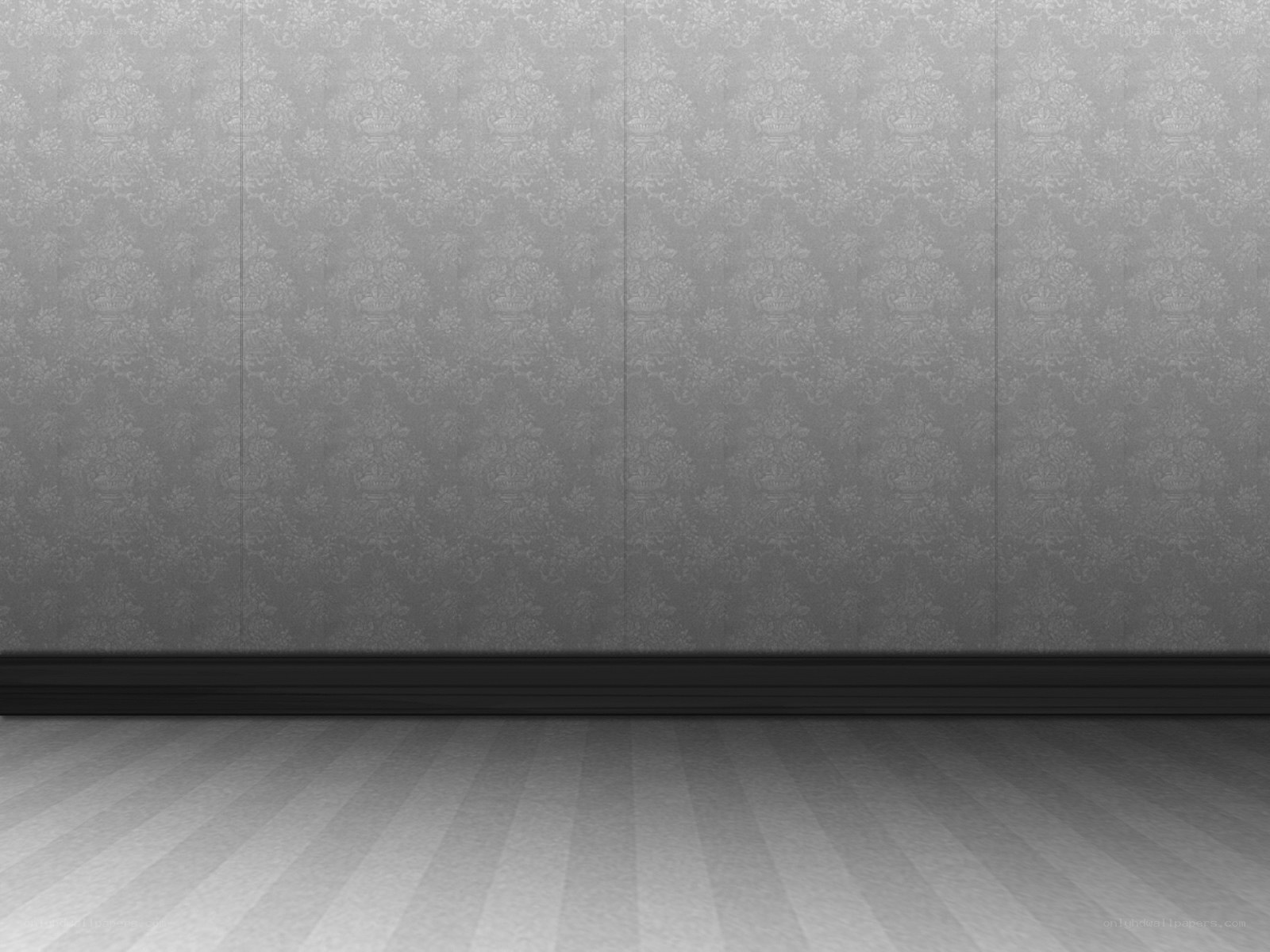 empty room with patterned wallpaper