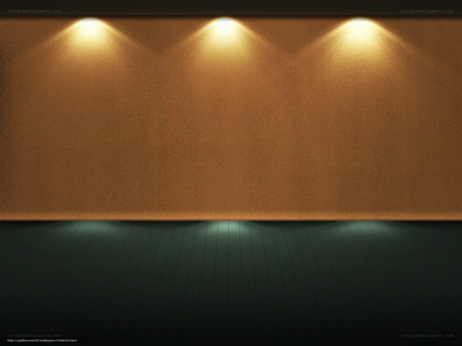 Empty room with spotlights
