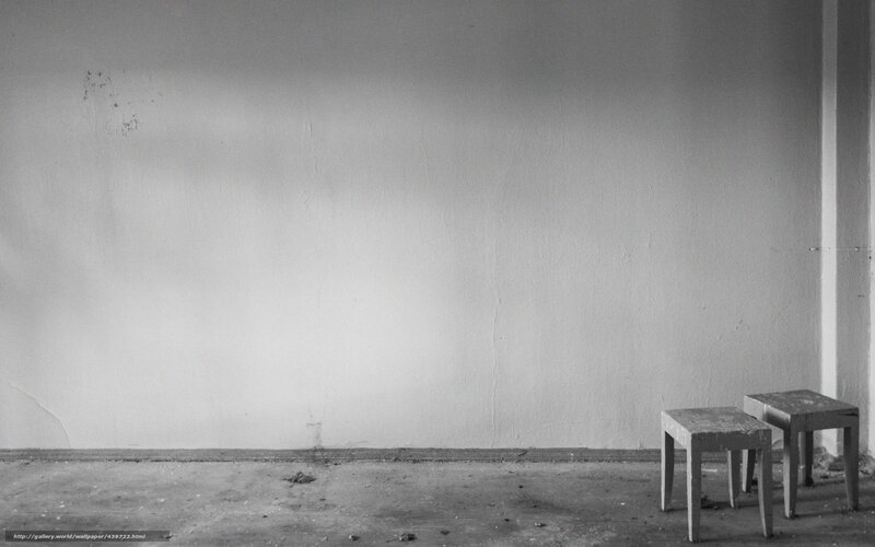 Empty room with stools