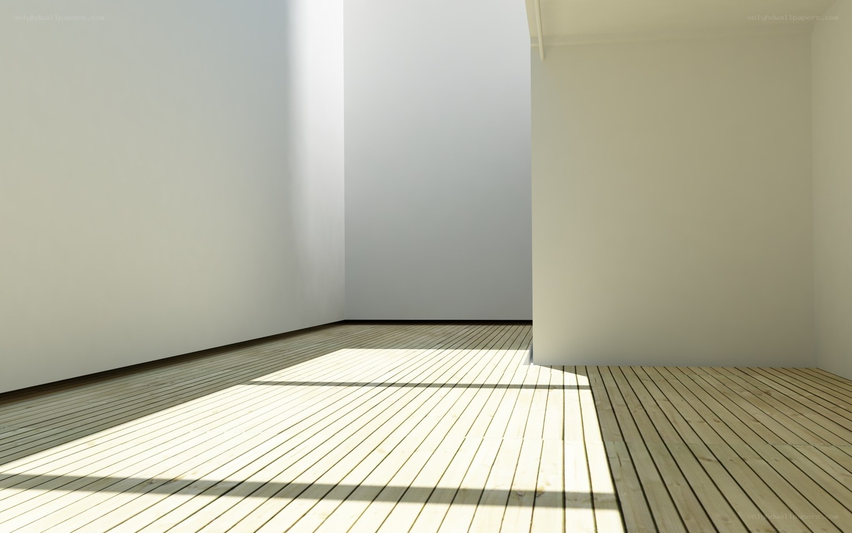 Empty room with sunlight