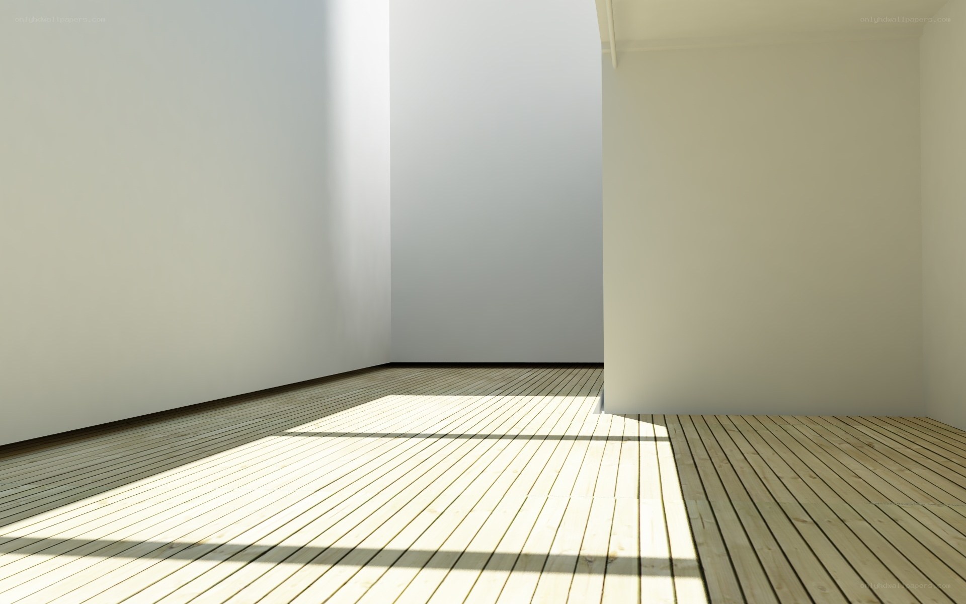 Empty room with sunlight