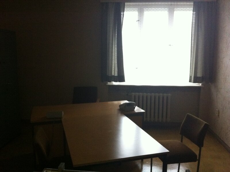 empty room with table and window
