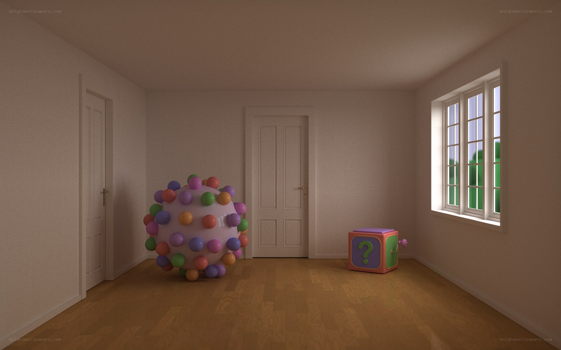 Empty room with toys