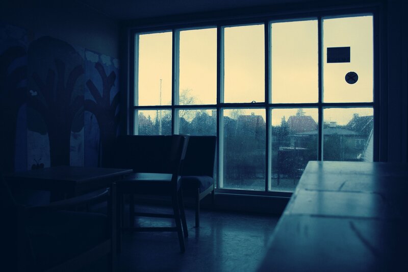 Empty Room with Window — Blue