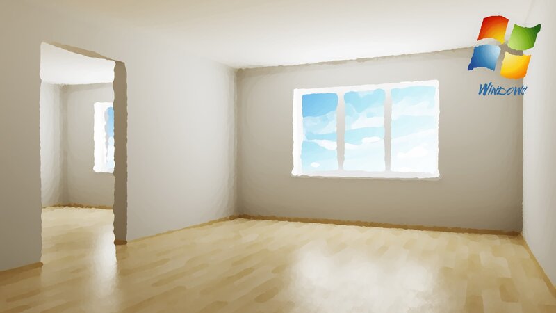 Empty Room with Windows — White