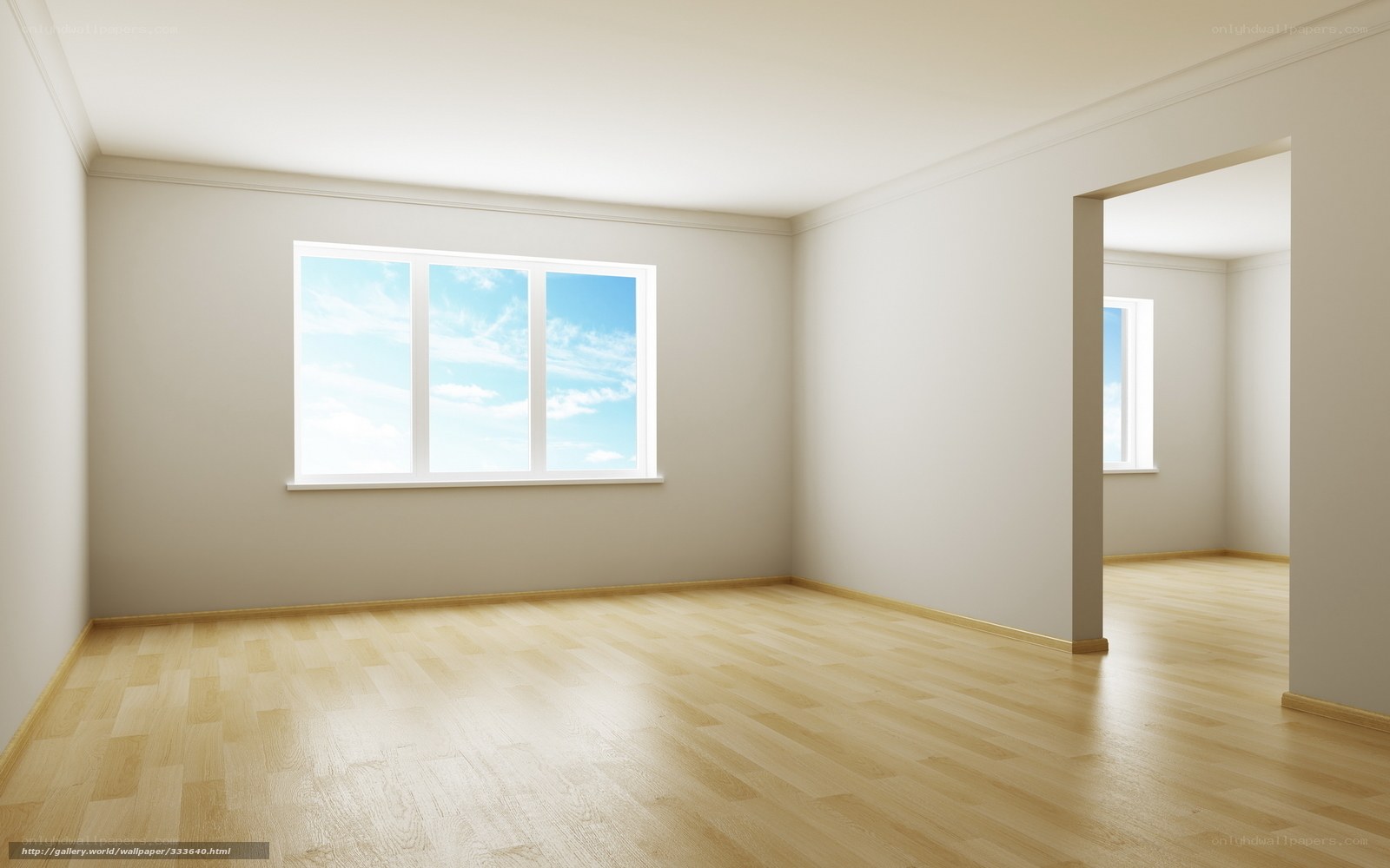 Empty room with wooden floor