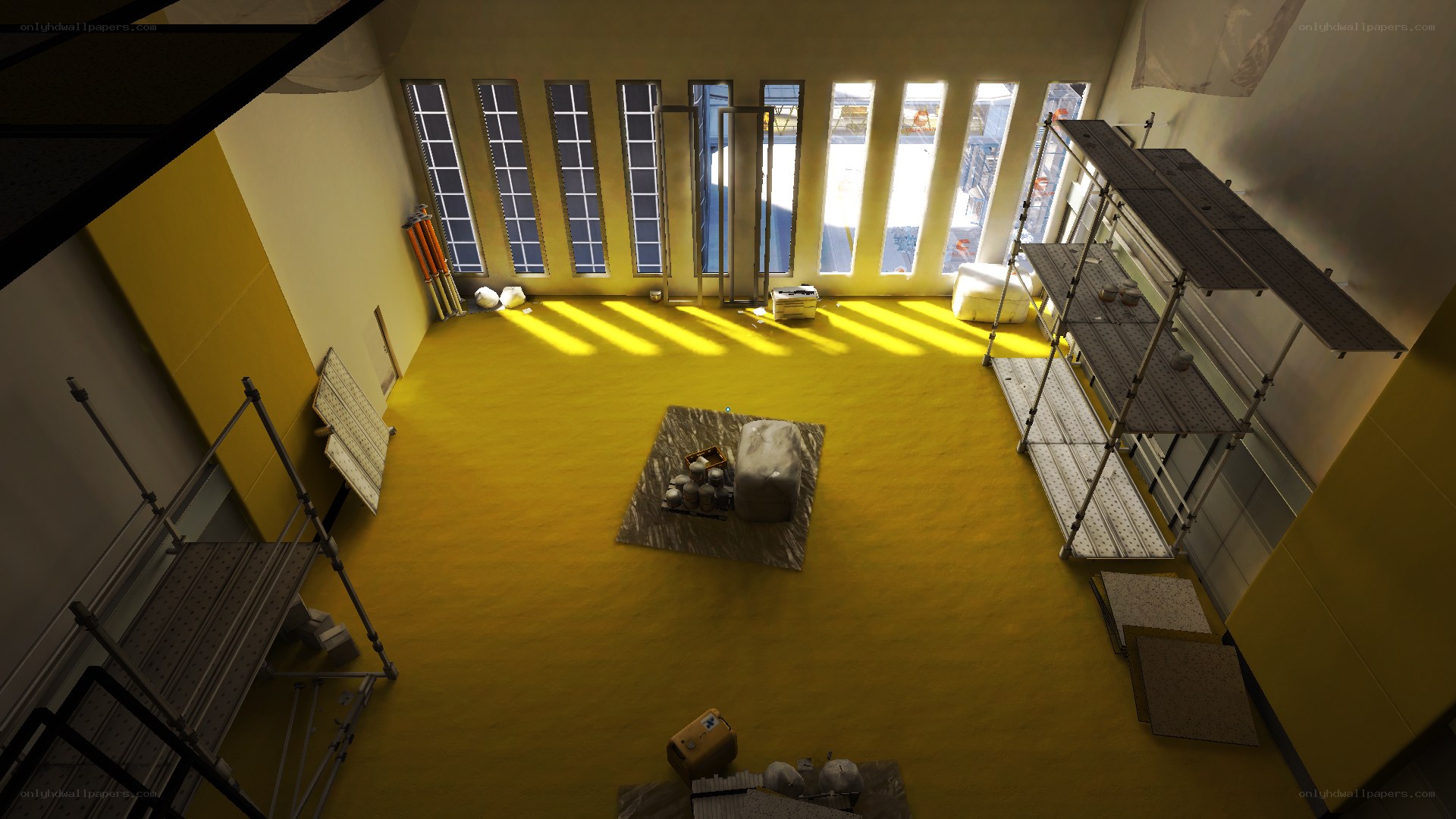 empty room with yellow floor