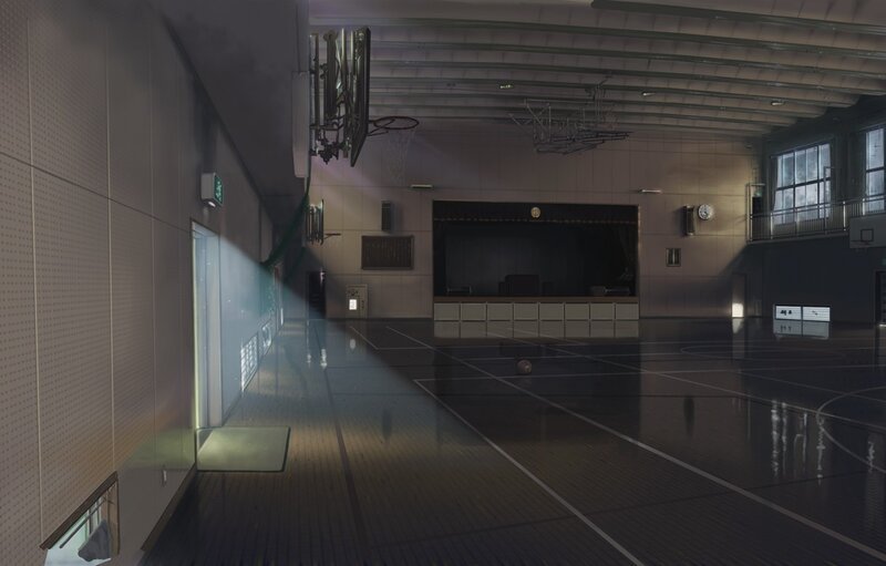 Empty school gymnasium
