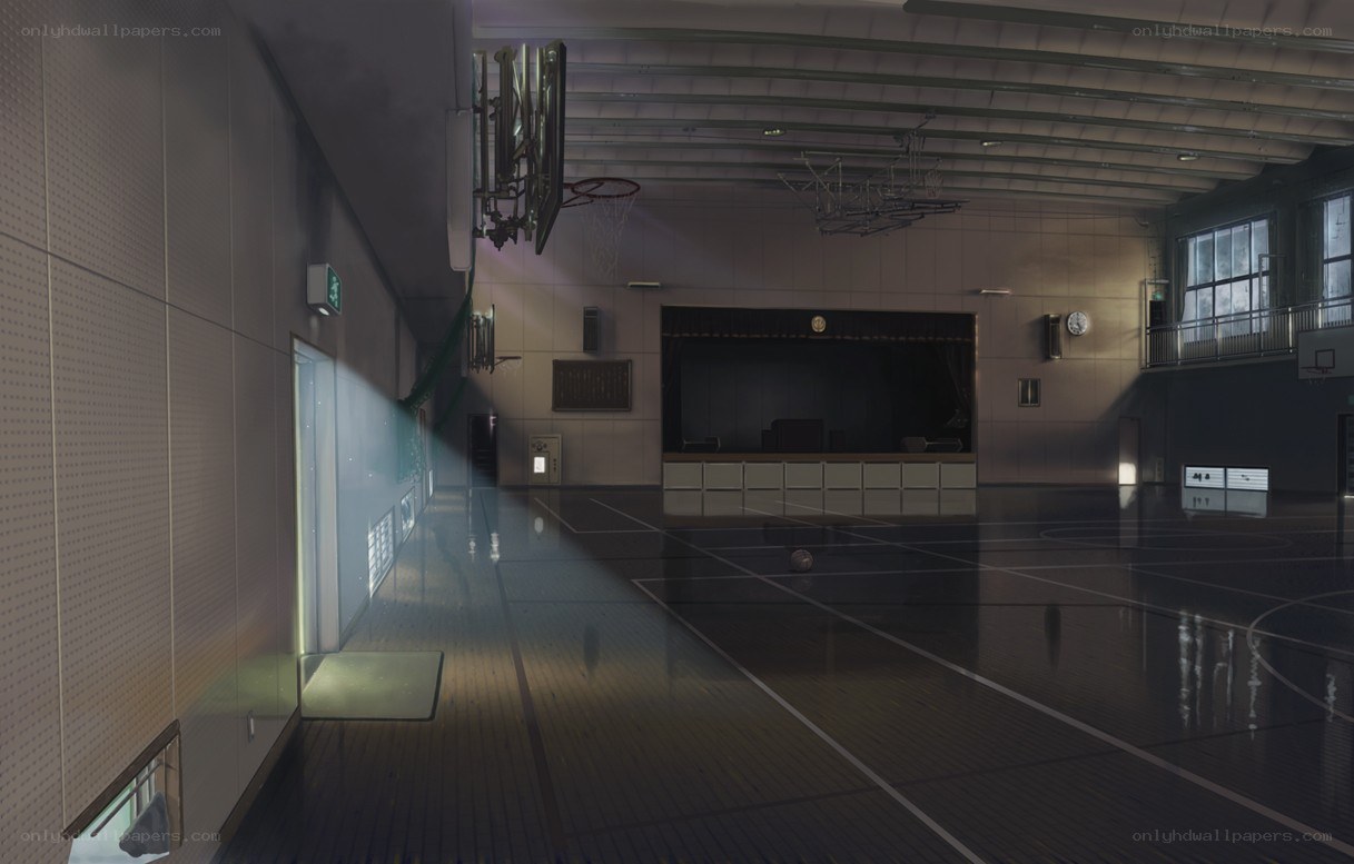Empty school gymnasium