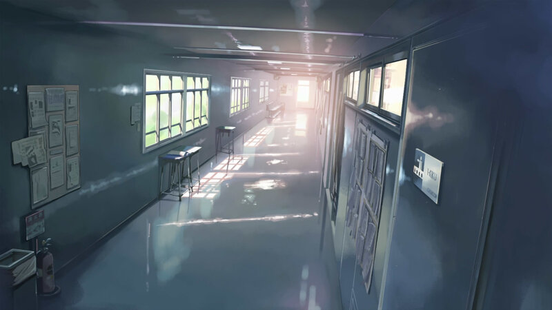 Empty School Hallway — Gray