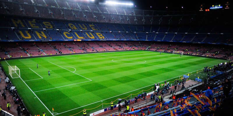 Empty Soccer Stadium — Green, Quiet