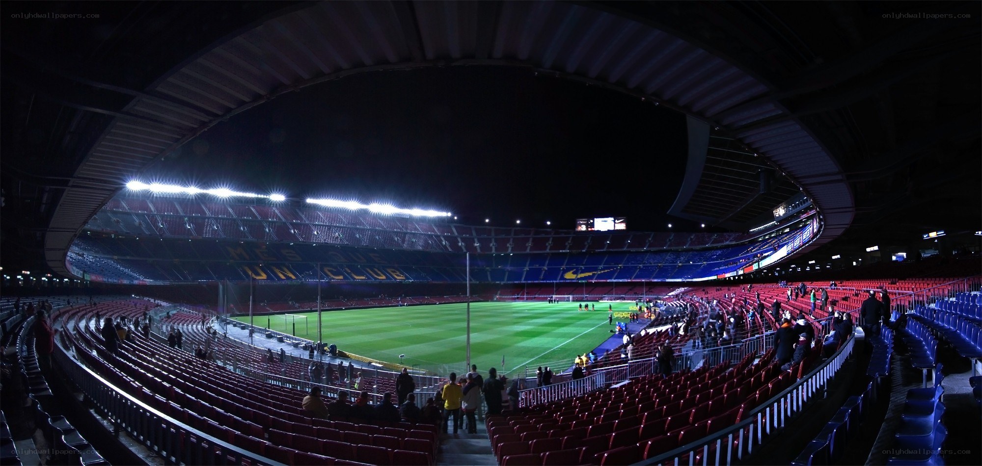 empty stadium at night