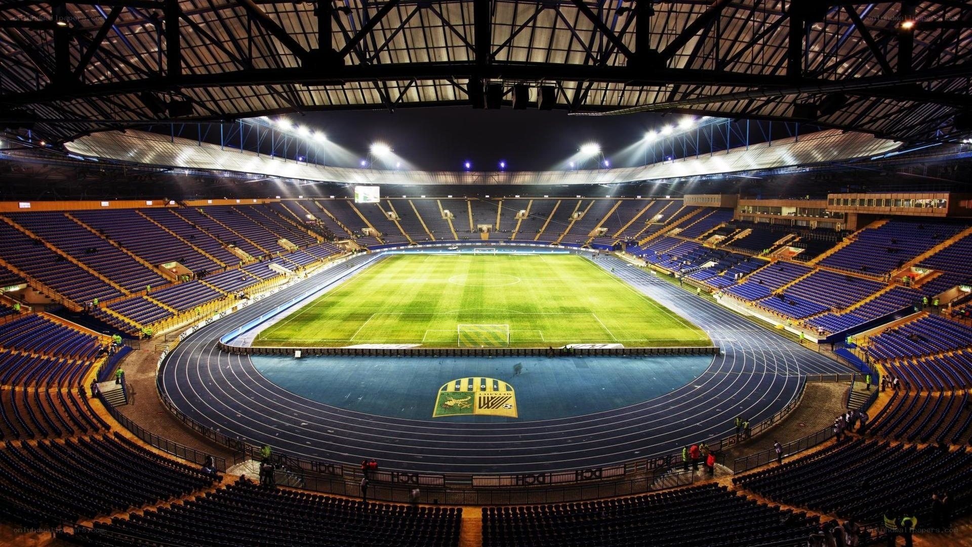 empty stadium at night