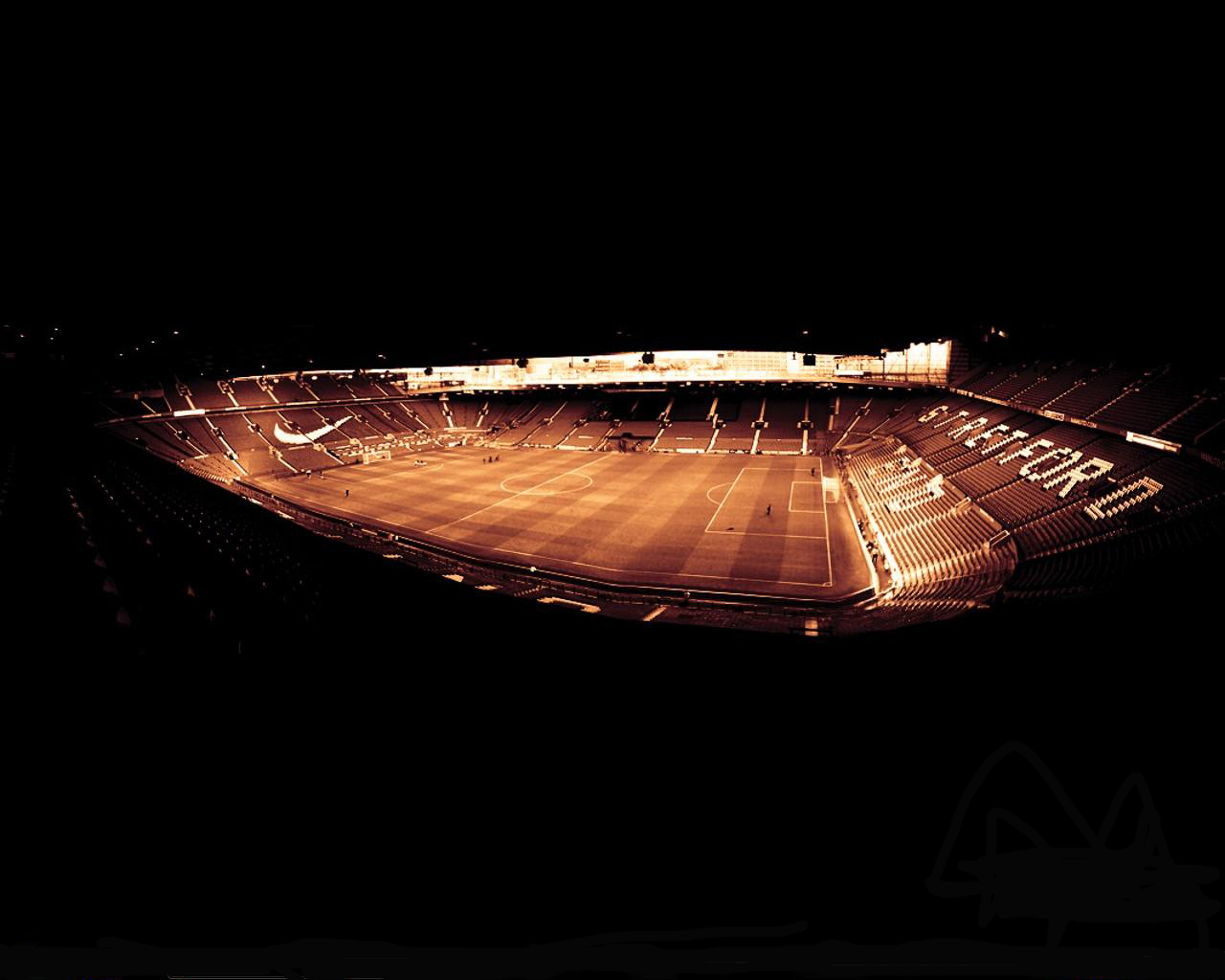 empty stadium at night