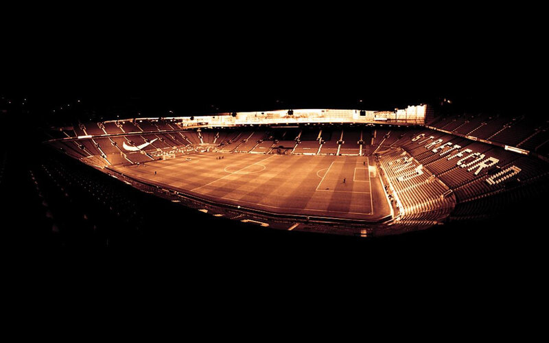 empty stadium at night