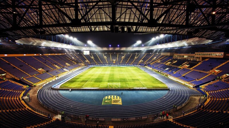 Empty Stadium at Night — Blue, Serene
