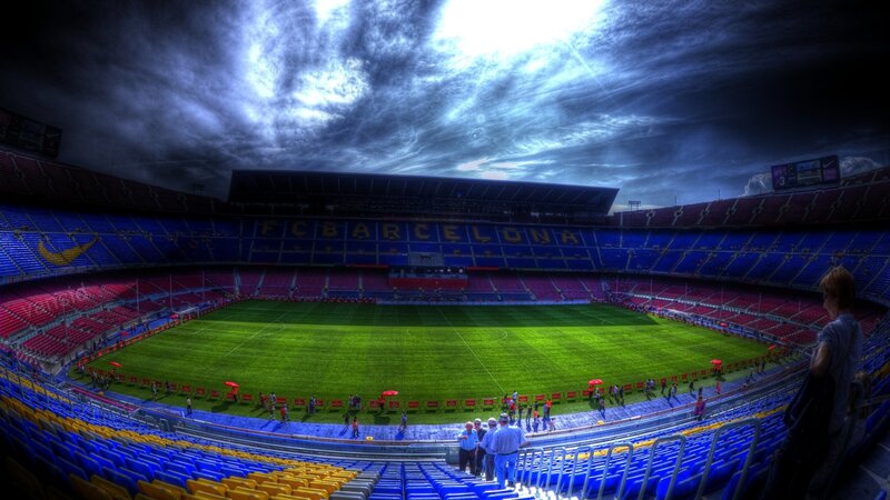 Empty Stadium at Night — Green