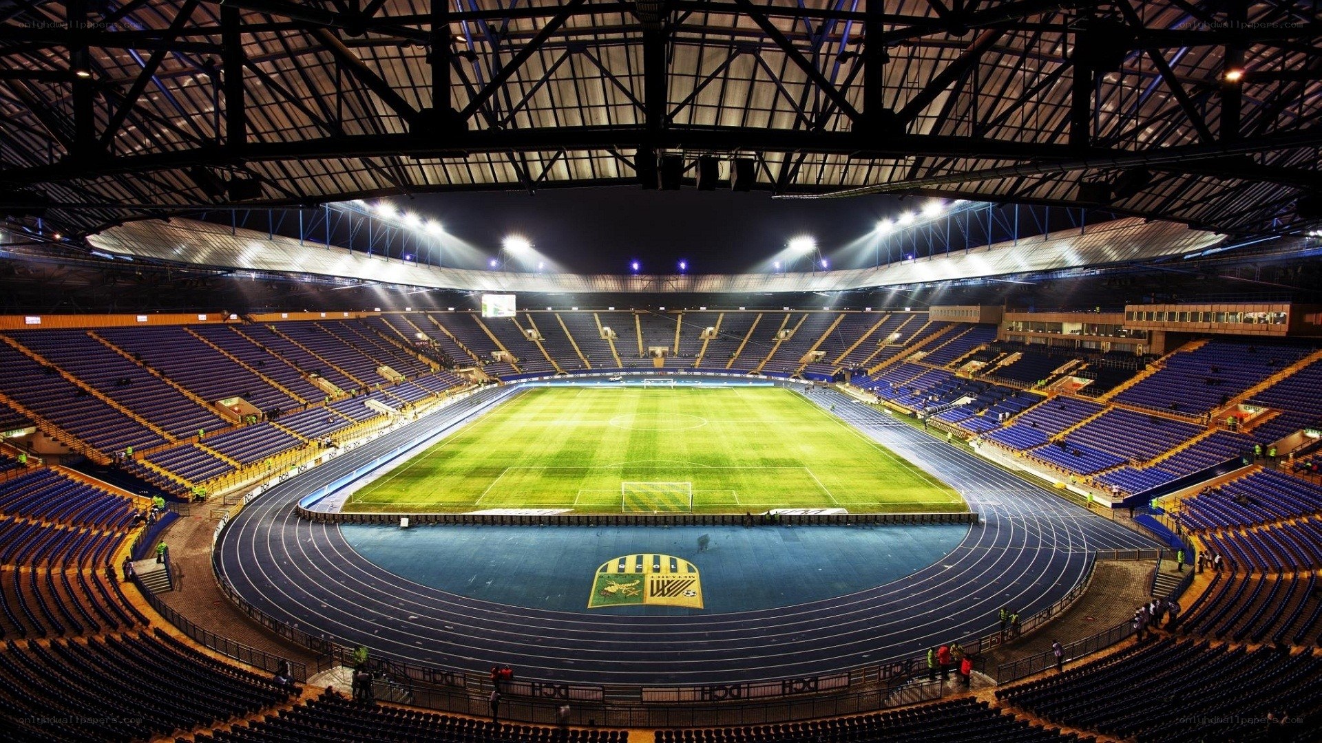 empty stadium at night