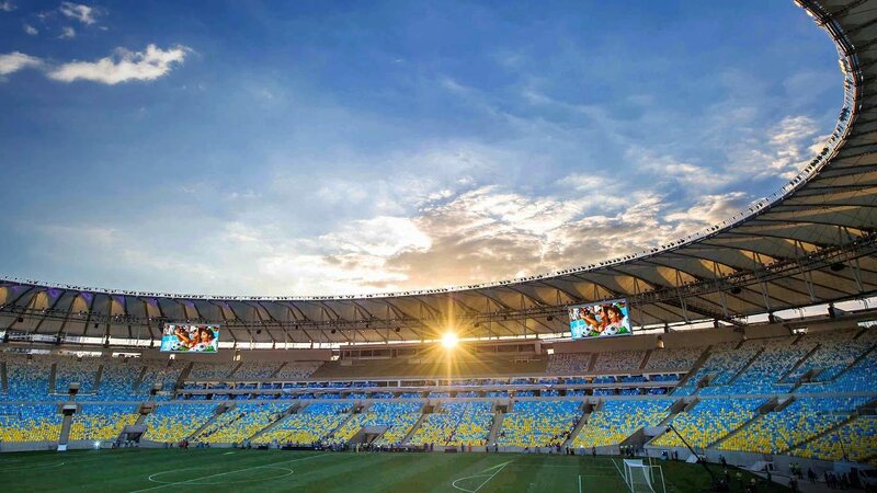 Empty Stadium at Sunset