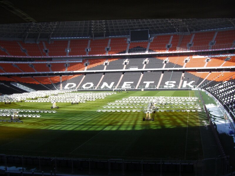 Empty stadium in Donetsk