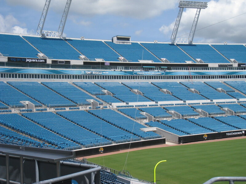 Empty Stadium Seats — Blue, Calm