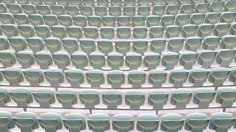 Empty Stadium Seats — Green, Photograph