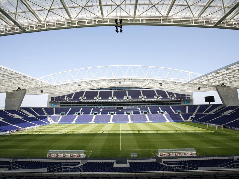 Empty Stadium with Green Field — Serene, Afternoon