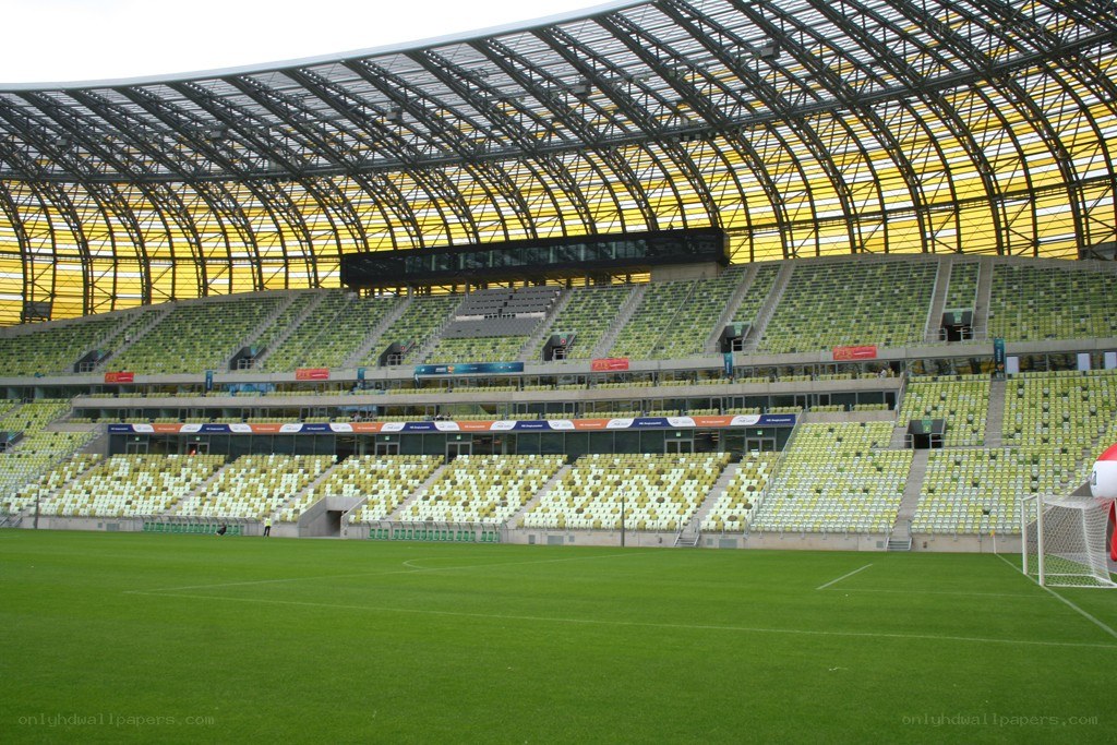 empty stadium with green seats