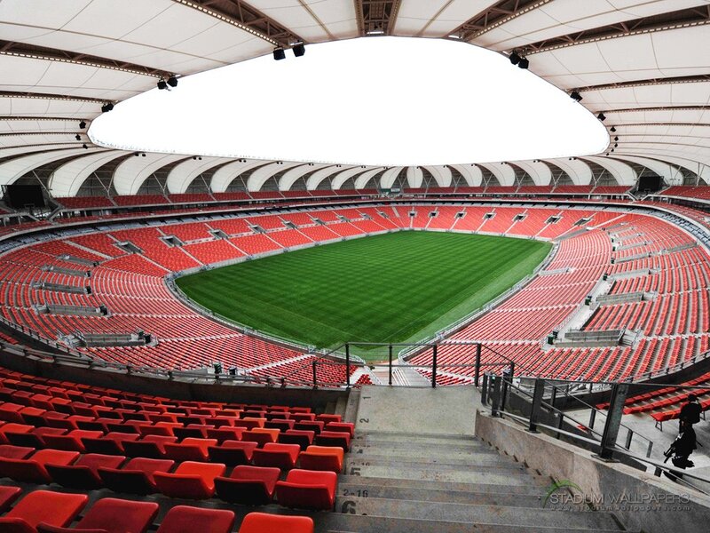 Empty stadium with red seats