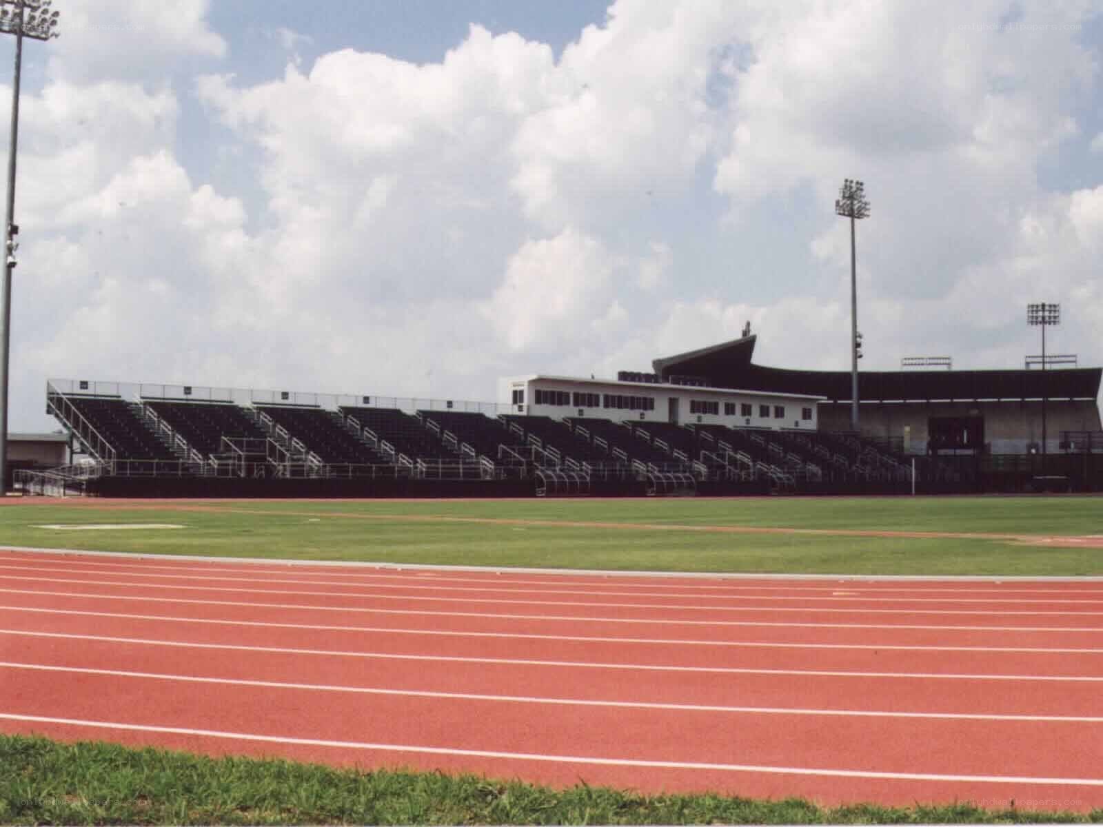 empty stadium with running track