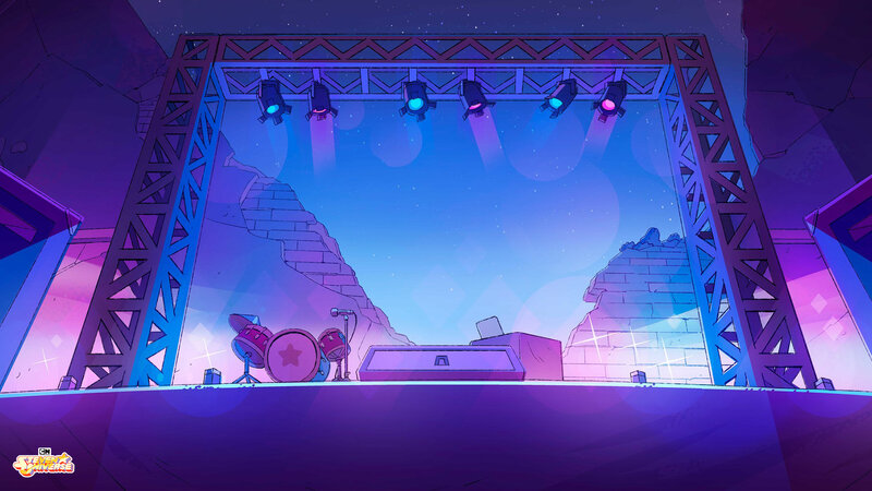 Empty Stage with Instruments