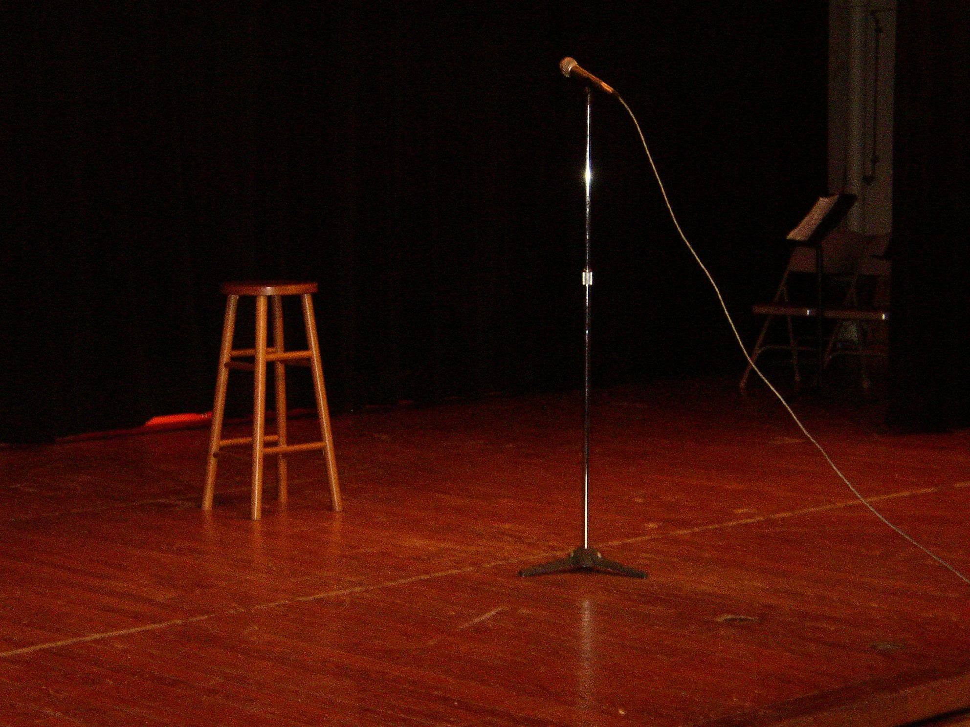 Empty stage with microphone