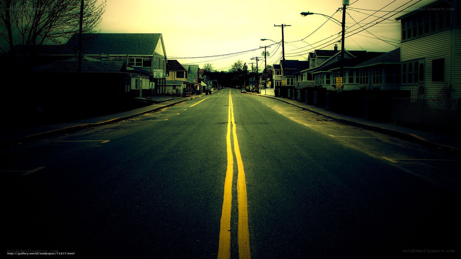 empty street at dusk