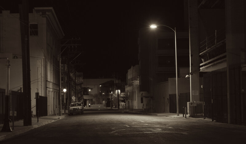 Empty street at night
