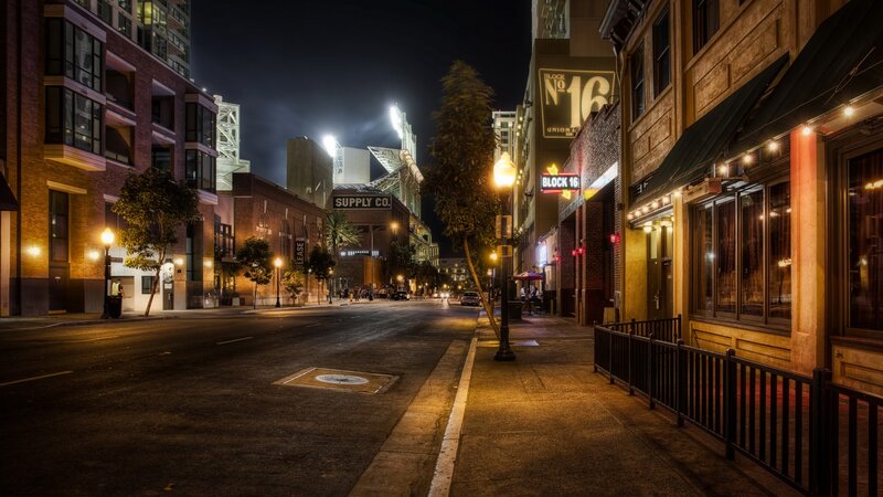 Empty Street at Night — Black, Quiet
