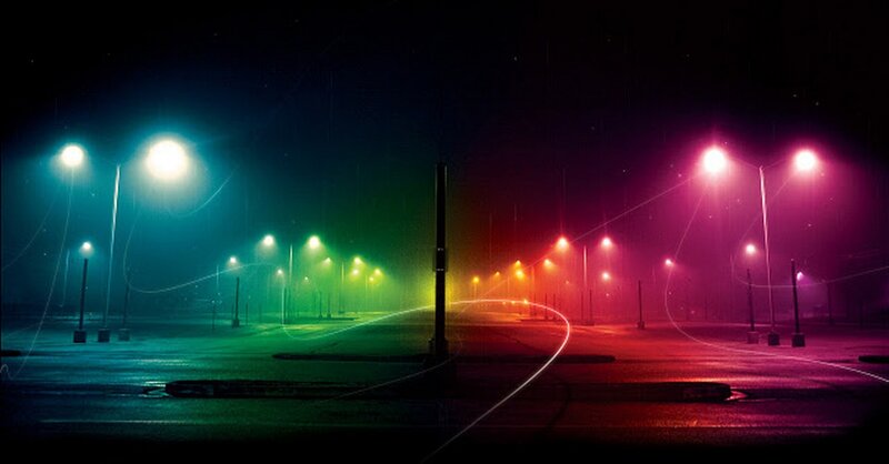 Empty Street at Night — Green