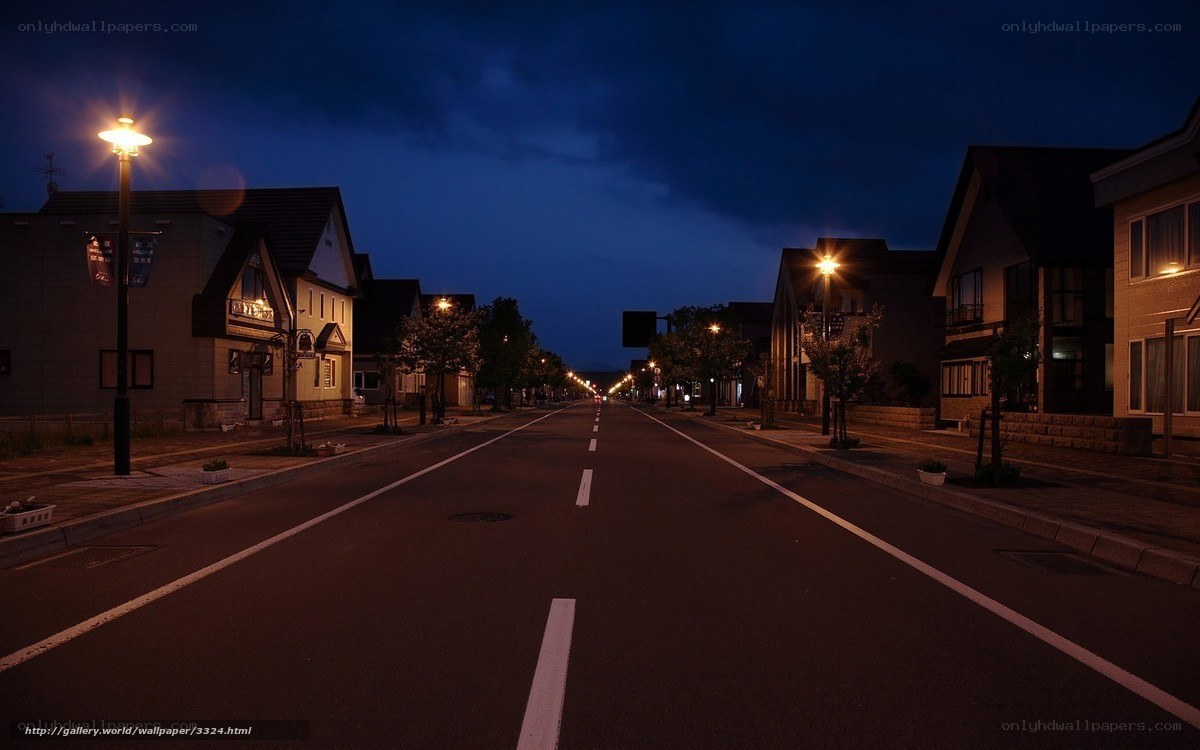 Empty street at night